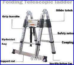 1.4/1.7/2.3/2.6/3.8/5/6.2M Telescopic Folding Ladder Multi-Purpose Extendable US