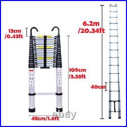 10.5/12.5/20.3FT Telescopic Extension Aluminum Step Ladder Folding Multi Purpose