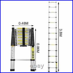 12.5FT Aluminum Multi Purpose Telescopic Ladder Extension Folding Garden Use