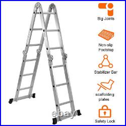 12.5Ft Multi Purpose Folding EN131 Aluminum Scaffold Ladder Step