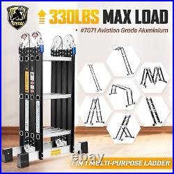 12FT Folding Ladder Multi-Purpose Aluminium Extension 7 in 1 Step Heavy Duty