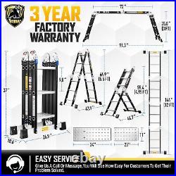 12FT Folding Ladder Multi-Purpose Aluminium Extension 7 in 1 Step Heavy Duty