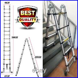 16.4FT Multi Purpose Aluminum Telescopic Ladder HeavyDuty Folding Extension Step