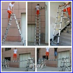 16.5 ft Folding Ladder Aluminum Multi Purpose Extension Ladders Building Supplie