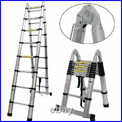 16.5 ft Folding Ladder Aluminum Multi Purpose Extension Ladders Building Supplie