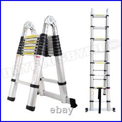 16.5FT Aluminum Extention Ladder Multi-Purpose Folding A Frame Shape Ladder