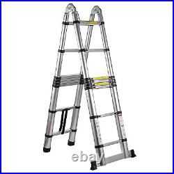 16.5Ft Aluminum Multi Purpose Telescopic Extension Folding Ladder A-Frame 330lbs