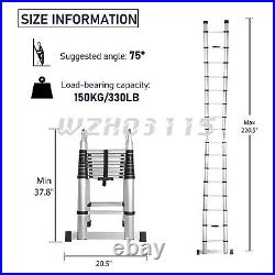 18.4FT Multi Purpose Aluminum Telescopic Ladder Folding Extension Step Non-Slip