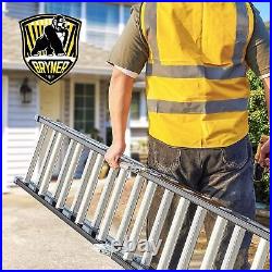 19.6 ft Folding Ladder Aluminum Multi Purpose Extension Ladders Building Supplie