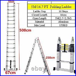2.6-6.2M Heavy Duty Multi-Purpose Aluminium Telescopic Folding Ladder Extendable