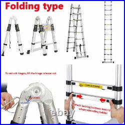 2.6M-6.2M Aluminum Multi-Purpose Telescopic Single/Double Side Folding Ladder