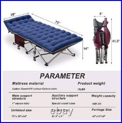 2 Unit 28x75 Multi-Purpose Portable Folding Bed Cot with 3 Inch Mattress