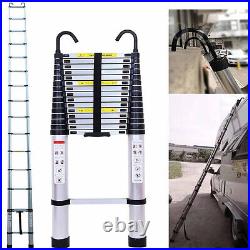 20.3FT Multi Purpose Telescopic Extension Ladder Aluminum Step Folding + 2 Hooks