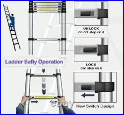 20.3FT Multi Purpose Telescopic Extension Ladder Aluminum Step Folding + 2 Hooks