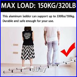 20.3FT Multi Purpose Telescopic Extension Ladder Aluminum Step Folding + 2 Hooks