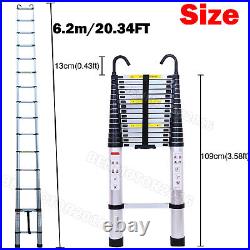 20.3FT Portable Heavy Duty Multi-Purpose Aluminium Telescopic Ladder Extendable