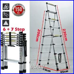 3-20.3FT Portable Heavy Duty Multipurpose Aluminium Telescopic Ladder Extendable