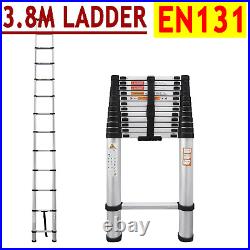 3.8m Aluminium Ladder Telescopic Heavy Duty Multi-Purpose Folding Extendable