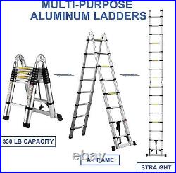 330lb 16.5Ft Telescopic Extension Ladder Aluminum Multi Purpose Folding Non-Slip