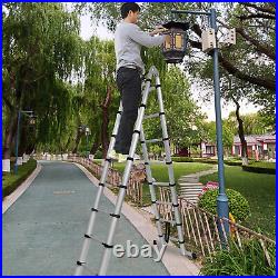 5M Folding Ladder 16.5FT Multi Purpose Telescopic Extension Aluminum Heavy Duty