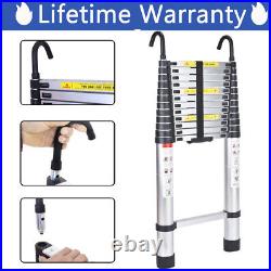 5M Telescopic Ladder with Roof Hook Kit Aluminium Portable Multi-Purpose Folding