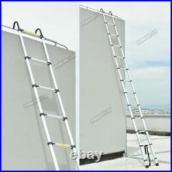 5M Telescopic Ladder with Roof Hook Kit Aluminium Portable Multi-Purpose Folding