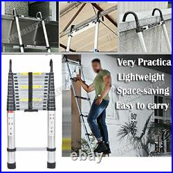 5m Telescopic Ladder Extendable Step Ladder Folding Multi Purpose Ladder + Hook