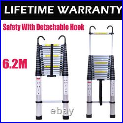 6.2 M Aluminium Folding Telescopic Ladder Step Ladder Multi-Purpose Extendable