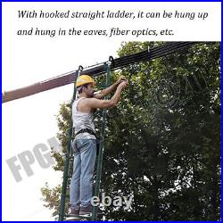 6.2m/20.34 ft Telescopic Ladder wiht Hook Multi-Purpose Folding Black Ladders