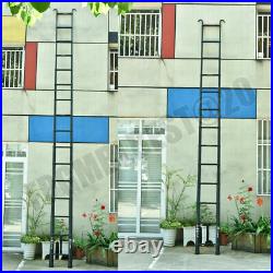 6.2m/20.34 ft Telescopic Ladder wiht Hook Multi-Purpose Folding Black Ladders