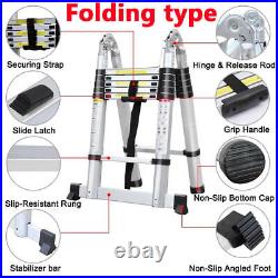8-20FT Multi-Purpose Aluminium Telescopic Folding Ladder Extendable Hook Ladders