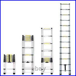 8.5-16.5Ft Telescopic Extension Ladder Aluminum Multi Purpose Folding Non-Slip