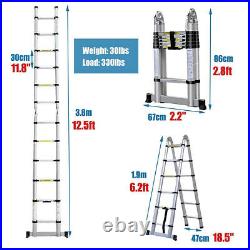 8.5-20.3FT Folding Extenable Ladder Telescopic Multi-Purpose Aluminium Ladders