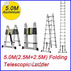8.5-20Ft Aluminium Telescopic Extension Ladder Heavy Duty Multi-Purpose Non-Slip