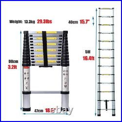8.5FT-20.3FT Multi-Purpose Aluminium Step Telescopic Folding Ladder Extendable