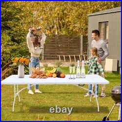 8' Multi-Purpose Outdoor Folding 8Ft Casual Picnic Table Game Party Table
