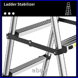 A-Frame Folding Telescopic Ladder Multi-Purpose Aluminium Anti-slip 5+6 Steps
