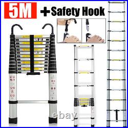 Alu 8.5-20.3FT Ladders Telescoping Multi-Purpose Extension Folding Hook Ladder