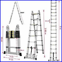 Aluminium Folding Telescopic Ladder Step Ladder Multi-Purpose Extendable 2M-6.2M