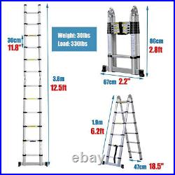 Aluminium Ladders Telescoping Multi-Purpose Extension Folding Step Ladder 8-20Ft