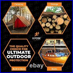 Brown Poly Tarp Cover Multi-Purpose 5 Mil, Tent Shelter RV Camping Tarp