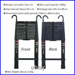 EN131 3.2-6.2M Telescopic Extension Aluminum Step Ladder Folding Multi Purpose