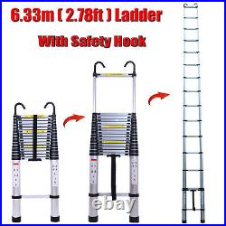 EN131 Telescopic Extension Aluminum Step Ladder Folding Multi Purpose Safe 3m-6m