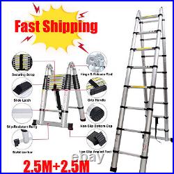 EN131 Telescopic Folding Aluminum 16.4FT Ladder Extension Step Multi Purpose US