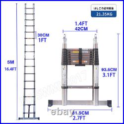 Extension Ladder Multi-Purpose Telescopic Ladders Portable Compact Folding 3-5M