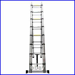 Folding 16.5FT Multi Purpose Telescopic Extension Ladder Aluminum Heavy Duty