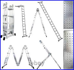 Folding Ladder Multi-Purpose Aluminium Extension 7 in 1 Step Heavy Duty Combinat