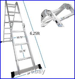 Folding Ladder Multi-Purpose Aluminium Extension 7 in 1 Step Heavy Duty Combinat