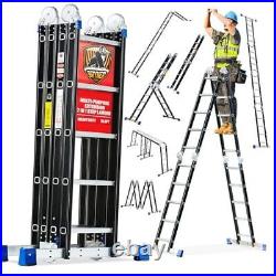 Folding Step Ladder, 19.6ft, 7 in 1 Multi-Purpose Folding 7 in 1 Ladder