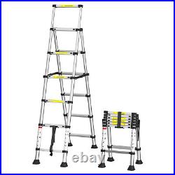 Folding Telescopic Ladder Aluminum Extendable Multi Purpose Loft Roof 1.7M+2M